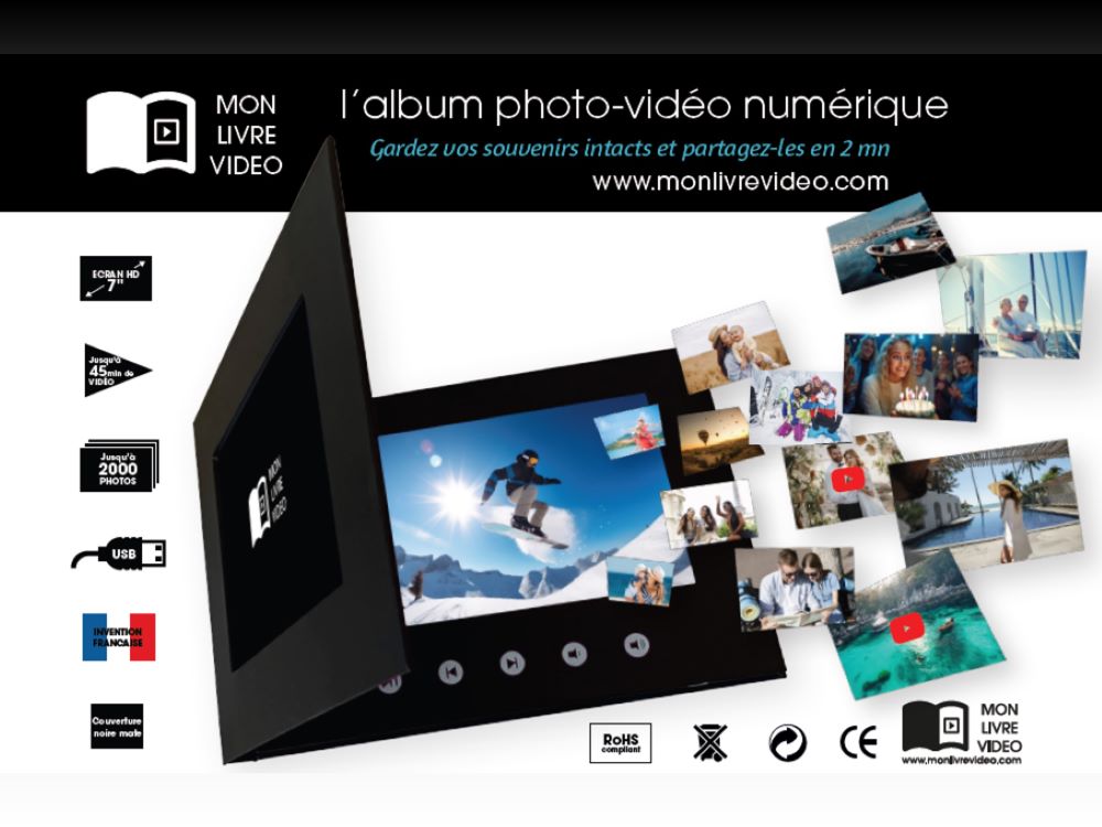 Carte ALBUM PHOTO-VIDÉO numérique enregistrable voix et vidéo - La